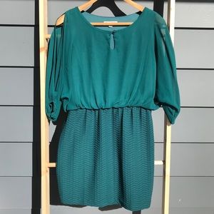 Green Sleeve Cutout Wedding Stretchy Party Dress